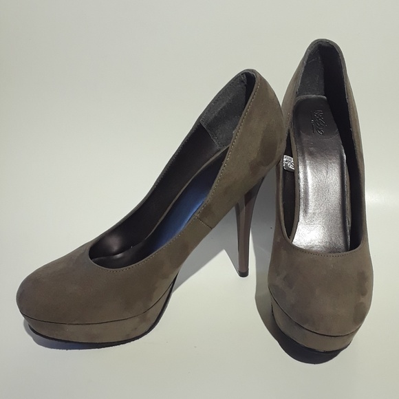 Mossimo Supply Co. Shoes | Mossimo Taupe Suede Platform Heels Stiletto 75 M | Poshmark